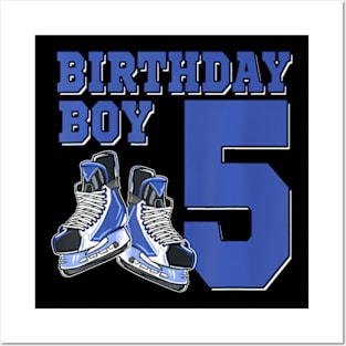 5 Year Old Ice Hockey Themed Birthday Party 5Th Boy Posters and Art